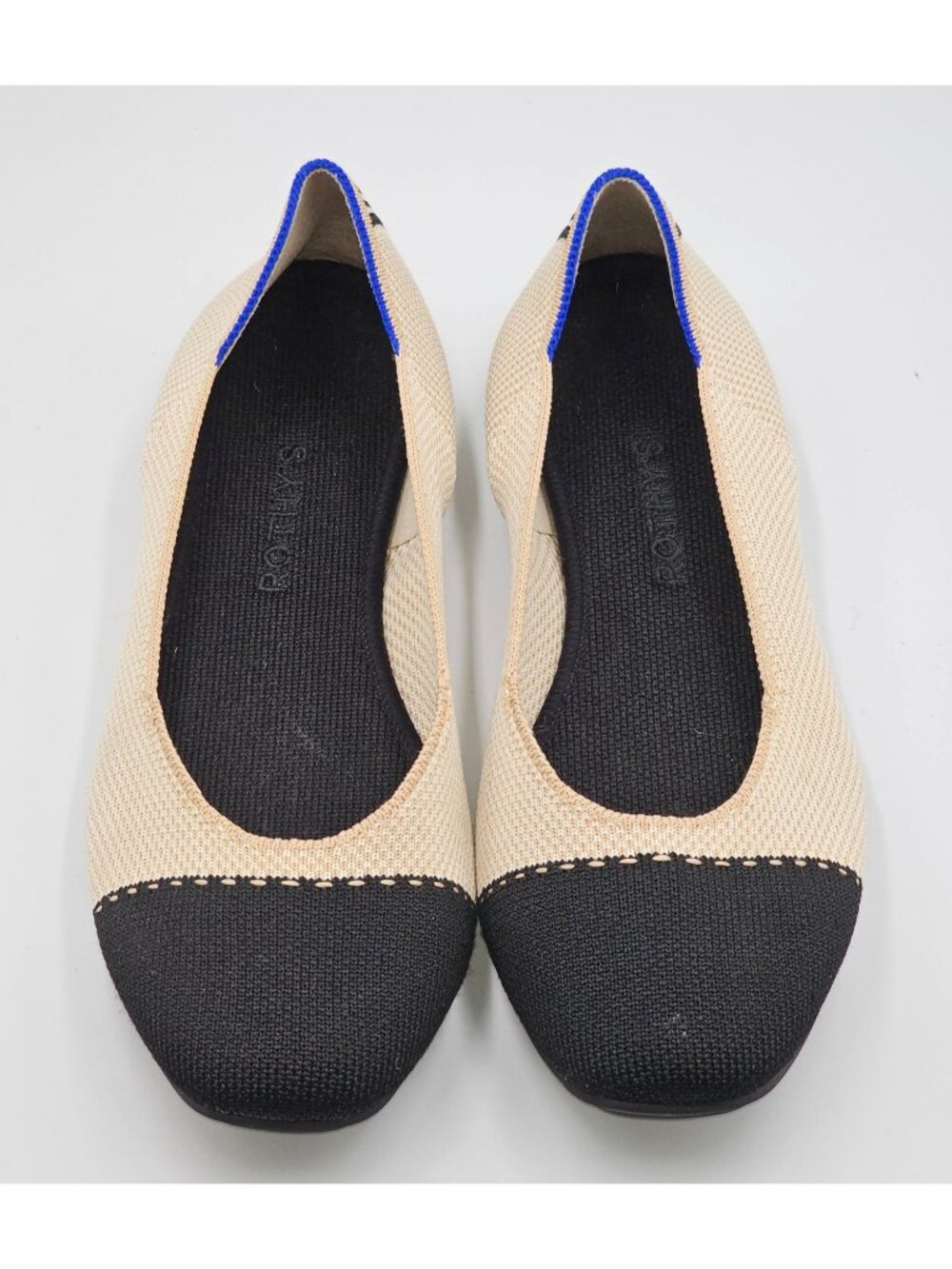 Rothy's Women's Black Beige The Square Slip-On Shoes Squared-Toe Flats Sz 9 2743 - Picture 10 of 16